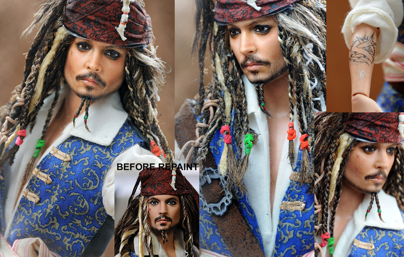 Illustration for article titled DUDE LOOK! I mean, talented doll repaint deviant artist below..